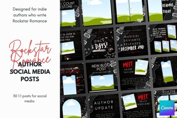 Download Rockstar Romance Canva Templates - Rockstar romance Collection