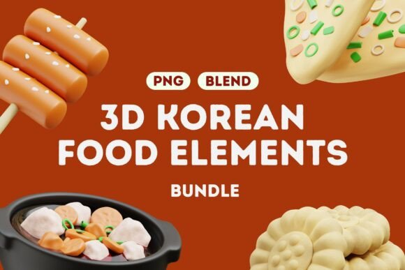 Download Korean Cuisine 3D Elements - Element Collection