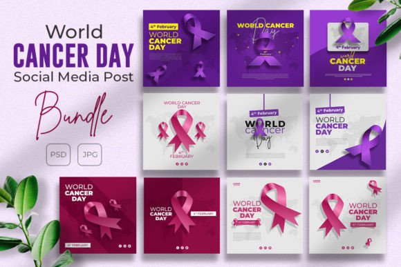 Download World Cancer Day Social Media Bundle - Cancer Collection
